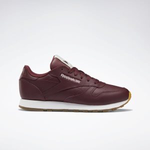 Reebok Classic Leather Turnschuhe Damen - Bordeaux/Weiß - DE 194-NWF